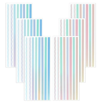 NEWEST 960 Pieces Transparent Highlighter Strips for Reading, Gradient Removable Highlighter Tapes Tabs for Annotating Book, Long Page Sticky Notes Index Tabs with Lines for Aesthetic Office School