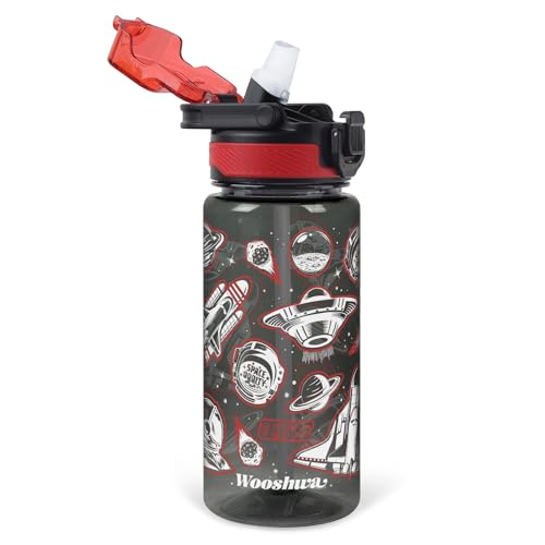 Water Bottles, BPA Free Water Bottle with Straw and Handle, Sports Drinks Bottle, Personalised Cup - color: Spacecraft, size: 20 Ounces