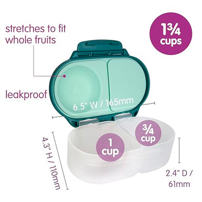 b.box Lunch Box Kids 2-pack, Mini Lunch Box + Snack Containers for Kids | 4.25 + 1.75 Cup Bento Box for Kids, Snack Box, Lunch Containers, Leak Proof, Dishwasher Safe, BPA Free, PFAS Free, Ages 4m+ - color: Emerald Forest