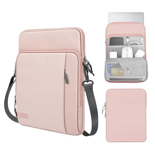 MoKo 13.3-14 Inch Laptop Sleeve Bag Carrying Case with Accessory Pocket | Fits MacBook Pro 14-inch M3/M2, MacBook Pro 13-inch M2/M1, MacBook Air 13.6-inch M2 and Surface Pro 9/8, Pink - color: Pink, size: 13.3-14 Inch