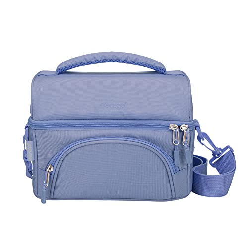 Bentgo® Deluxe Lunch Bag - Durable and Insulated Lunch Tote with Zippered Outer Pocket, Internal Mesh Pocket, Padded & Adjustable Straps, & 2-Way Zippers - Fits Most Lunch Boxes (Slate) - color: Slate