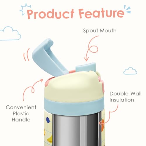 Fruits Kids Insulated Stainless Steel Water Bottle 16 Oz, Travel Tumbler for School, Sports for Girls, Birthday, Back To School - color: Fruit