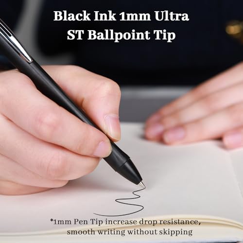 100 Pack Ballpoint Pens Bulk,1.0 mm Medium Point with Black Ink | Retractable, No Smear, No Bleed, Quick Dry Smooth Writing Click Pens for Studying, Journaling, Office and Everyday Use - color: Black-100pieces