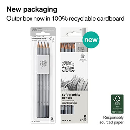 Winsor & Newton Studio Collection 아티스트 연필, 흑연 연필, 5개 세트 - style: 흑연 연필 5개