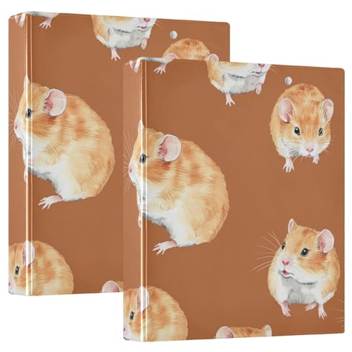 1 and A Half Inch Notebook Binders Three Rings School Supplies Binder with Pocket Cover Assorted Binders Hardcover 1 Pack Aesthetic Hamster Animal