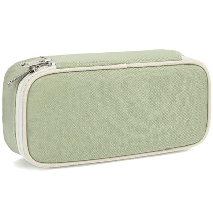 FlowFly Large Capacity Pencil Case for Kids, Boys & Girls – Zippered Multi-Functional Pen Pouch, Soft & Portable Pencil Bag for School, Teens, Students, Light Matcha - color: Light Matcha