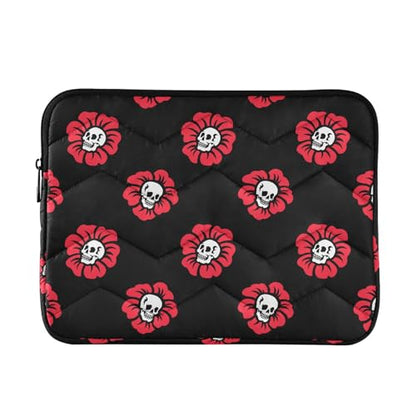 Cute Laptop Sleeve 13 inch Gothic Skulls Flowers Laptop Bag 14 inch Waterproof Computer Bag for Women Laptop Accessories Computer Cover Bag for Tablet Men, A06D24018 - color: Gothic Skulls Flowers