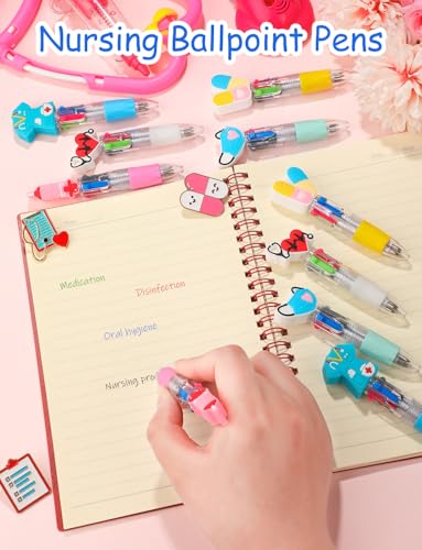 15Pcs 4 in 1 Mini Nurse Multicolor Ballpoint Pens Bulk for Kids | Retractable Ballpoint Pen 0.7mm for for Nurses Medical Assistant Students School Nurses Week Appreciation Gift - style: MiniNursingBallpointPens15Pcs