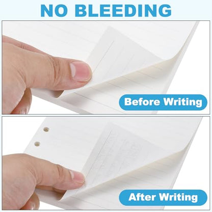 PATIKIL A6 Ruled Refills Inserts 6-Ring Binder Loose Leaf Planner Filler Paper Planner Inserts, 80 Sheets/160 Pages, Lined, White - size: A6, style: Lined