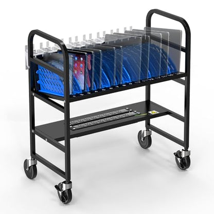 16-Device Laptop and Tablet Charging Station, Open Charging Cart with Cord Charger Management, Grounding Protection - Chromebook Organizer for Classroom, Office and Libraries - size: 16 Devices