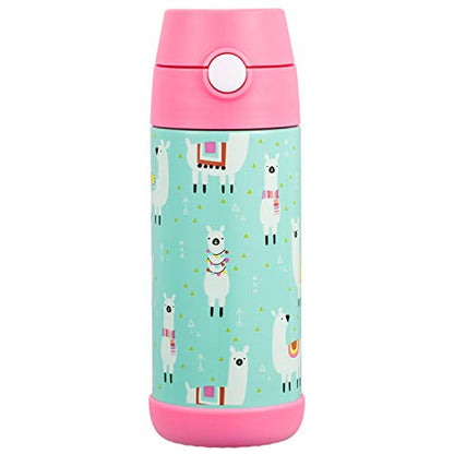 Snug Insulated Kids Water Bottle with Straw & Spout – Double-Wall Stainless Steel, Leakproof, Easy-Flip Lid – For School, Travel, Toddlers & Big Kids - Llamas, 12oz - color: Llamas, size: 11.8 Ounces
