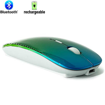 KLO Bluetooth Mouse for MacBook/Laptop/Notebook/pc/iPad/Chromebook, Wireless Mouse for MacBook Pro/AIR (Green Blue) - color: Green Blue