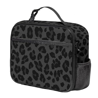 WOBAGMEN Leopard Lunch Box for Kids, Cute Insulated Lunch Bag for Boys Girls,Waterproof Lunch Box with Water Bottle Holder for Teens Adults Picnic Travel Back to School (Black Leopard) - color: Black Leopard