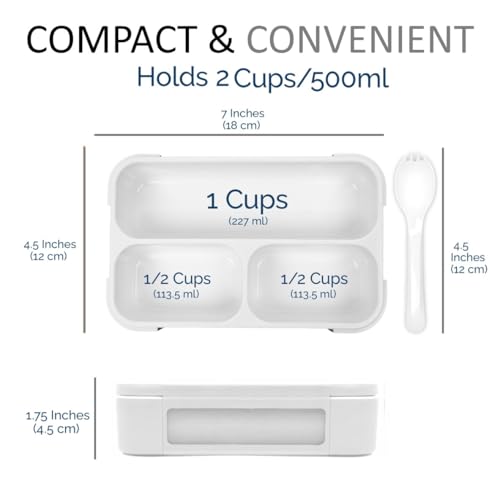Small Snack Containers for Kids Teens - 3 Compartments (Set of 2) - Leak-Proof Boxes with Lids -BPA-Free Plastic Mini Bento Lunch Box - Ideal for School, Boys & Girls, Holds 2 Cups (Black + Gray) - color: Grey Black MINI 2pk