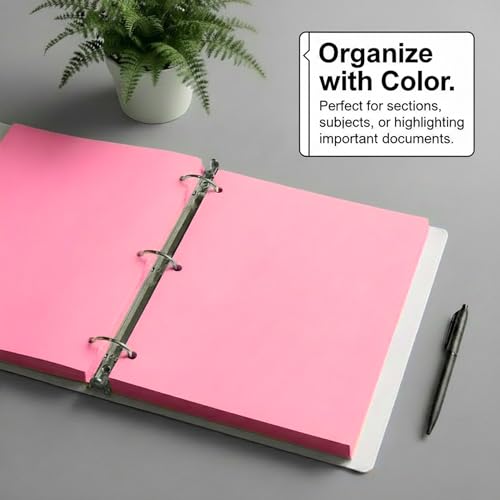 Copy And Printing Color Paper, 20 Lb. 3 Hole Punch 500 Sheets Per Ream. (Cherry) - color: Cherry