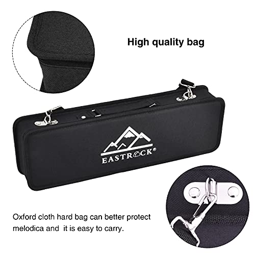 EASTROCK 32 Key Melodica Instrument Air Piano Keyboard Soprano Melodica with 2 Mouthpieces Tube Sets Carrying Bag for Beginners Adults Gift Black - color: Black, size: 32key