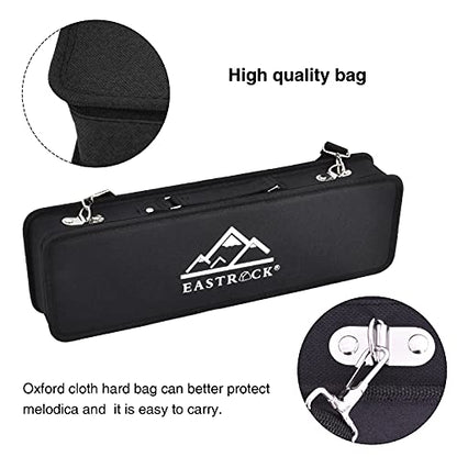 EASTROCK 32 Key Melodica Instrument Air Piano Keyboard Soprano Melodica with 2 Mouthpieces Tube Sets Carrying Bag for Beginners Adults Gift Black - color: Black, size: 32key