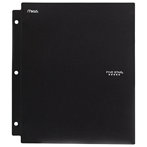 Five Star 2 Pocket Folders with Prong Fasteners, Folder with Pockets, Plastic, Color Selected For You, 1 Count (34084)
