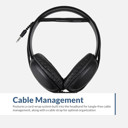 Cyber Acoustics Lightweight 3.5mm Headphones (ACM-4004-20) - Great for use with Cell Phones,Tablets, Laptops, PCs, Macs - 20 Pack - size: 20 Pack