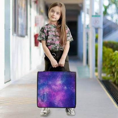 Galaxy Zipper Binder for School with Shoulder Strap & Extra Pockets - 1.5 Inch 3-Ring Binder Holds 500+ Sheets, Textbooks, Laptop - color: Galaxy