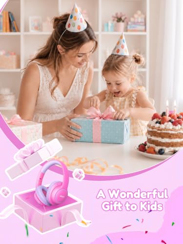 Acer Kids Headphones Wired for School - Over Ear Design, 85/94dB Safe Volume Limit, 3.5mm Jack Foldable Headphones for Toddler Boys Girls Classroom Yoto Player Chromebook Travel (Pink) - color: Pink