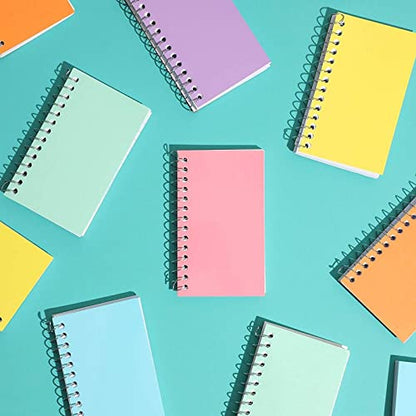 Paper Junkie 12-Pack Small Spiral Notebook 3x5, 40 Sheets, 80 Pages Per Notepad, College Ruled Lined Paper for Office Supplies, Classroom Notes, Students, Teachers, Nurses (6 Pastel Colors)