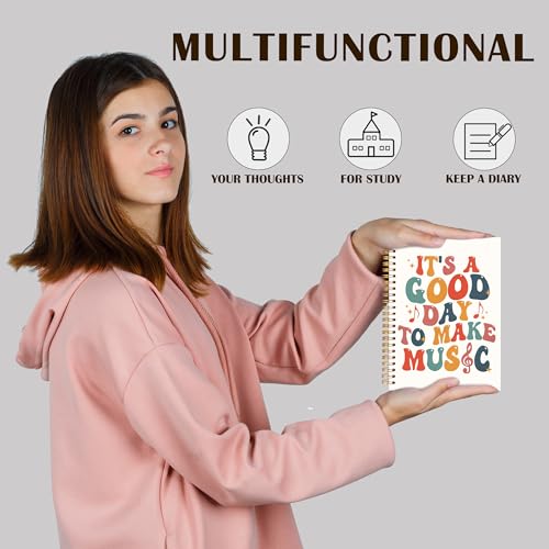 Groovy Music Teacher Spiral Notebook 5.5x8.3, Musician Gifts Journal for Writing, It's a Good Day to Make Music Notebook Journal for Note Taking, Musical Office School Supplies - color: Groovy Music Teacher
