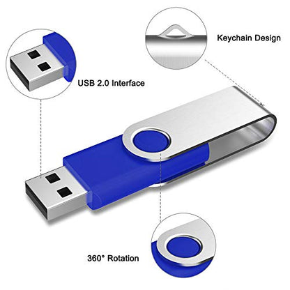 Aiibe 50Pcs 4GB Flash Drive Bulk USB Flash Drive 4GB 50 Pack USB 2.0 Thumb Drives Memory Stick USB Drive, Blue - color: 50PCS Blue, size: 4GB