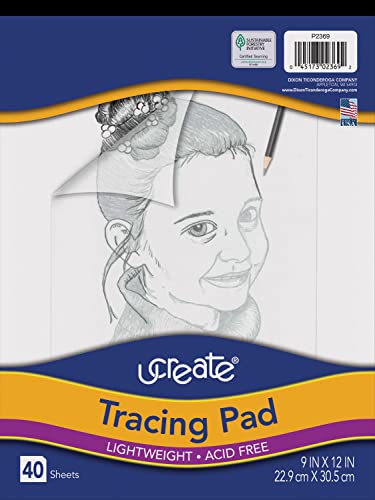 Pacon UCreate Tracing Pad, White, 9" x 12", 40 Sheets - size: 9" x 12"