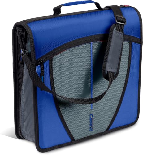 Case-it Binder File Folder 3-inch O-Ring Midnight Blue | 5-Tab Expanding | Zippered Pockets | With Handle and Strap | Pack of 6 - color: B Midnight Blue, size: 6 Pack