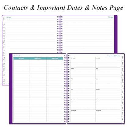 Daily Planner 2026 Full Page Per Day- 2026 Daily & Monthly Planner from January 2026 to December 2026, Day Planner 2026 with 12 Months Tabs, 8.5" x 11", Purple - color: Purple, size: 8.5" x 11"