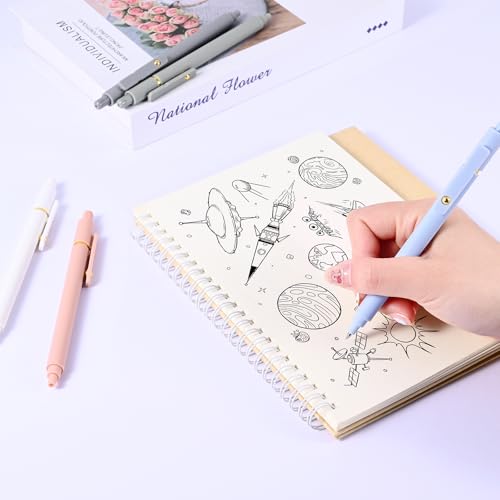 Gel Pens, 6 Pack 0.5mm Fine Point Pen Black Ink with 6 Refills, Quick Dry & No Smear, Smooth Writing Pens for Journaling, School, Aesthetic Office Supplies, Nurse Pens - color: 0.5mm Morandi-Black Ink