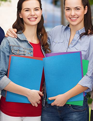 SUNEE 2 Pocket Folders with Prongs (100 Pack, Blue), Paper Folders with 2 Pockets Fit Letter Size Paper, File Folder for School Office Home Business - color: Blue
