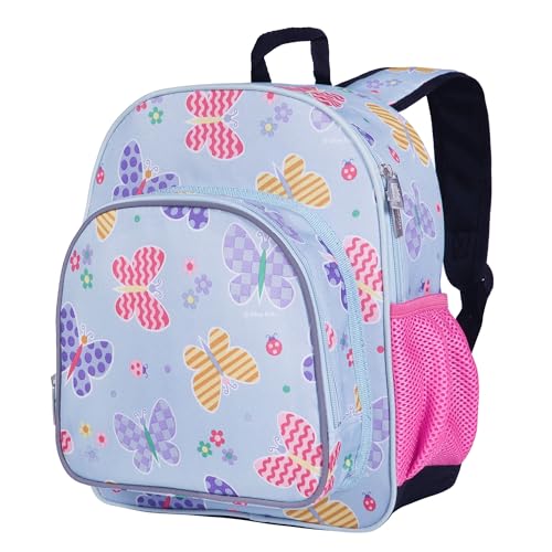 Wildkin 12 Inch Toddler Backpack for Kids, Butterfly Garden | Ages 3-7, insulated front pocket — coordinates with matching Wildkin nap mats and water bottles - color: Butterfly Garden