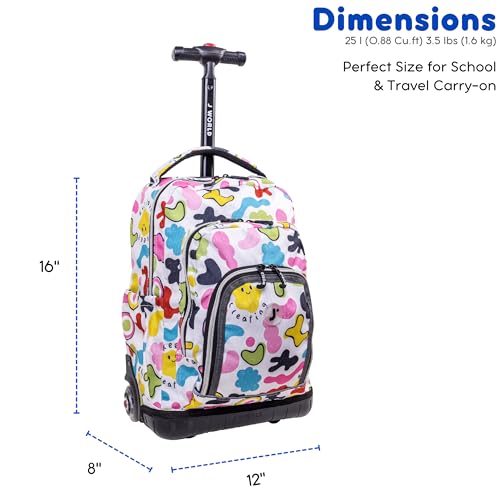 J World Lollipop Kids Rolling Backpack & Lunch Bag Set for Elementary School. Carry-On Suitcase with Wheels, Kiddo - color: Kiddo