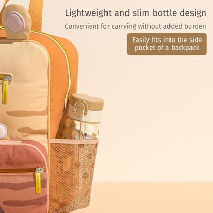 Evorie Tritan Kids Water Bottle with Straw, 13oz BPA-Free Leak-Proof Drinking Bottle for School & Travel, Lightweight Clear Water Bottle, Dishwasher Safe, for Kids Ages 3+ (Honey Bear) - color: Honey Bear