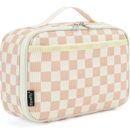 FlowFly Kids Lunch Bag, Durable Insulated School Lunch Box, Thermal Small Lunch Cooler Tote for Teen Boys & Girls,Corduroy Plaid Khaki - color: Corduroy Plaid Khaki