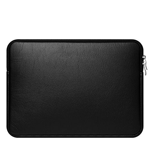 CCPK 15.6" Laptop Sleeve Compatible for 16" MacBook Pro 16 Inch 15" Mac Hp Acer Aspire 5 Samsung Lenovo Surface Book Envy x360 15 In Computer Cover 16in PC Carrying Case 15.6 Inch Bag PU Leather Black - size: 15.6-16 inch / Old 15.4" MacBook