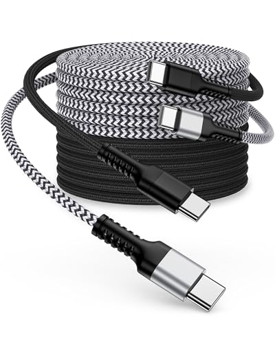 USB C to C Charging Cable for Apple iPhone 17/17 Pro Max/16 Pro/16e/15 Plus, Braided Long 10FT iPhone 17 Fast Charger Power Cord, Android Samsung Type C Charger Cord for Galaxy S26 S25 S24 A17 A16 - color: White, Black, size: 10FT