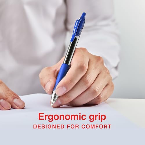 STAPLES Retractable Gel Pens, Fine Point 0.7mm, Blue Ink, 5 Pack – ProGel Quick‑Dry Pens for Notes & Everyday Writing - color: Blue, size: 5 Pack, style: Fine Point