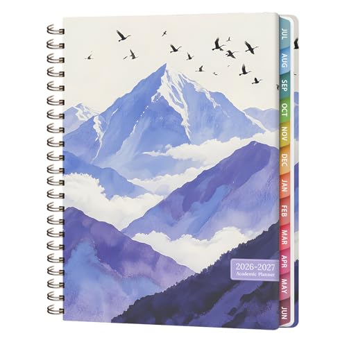 Planner 2026-2027, Weekly and Monthly Academic Year Calendar Planner, July 2026 - June 2027, Daily Agenda Book for Office School Supplies, Letter Size(8.5'' x 11'') - color: 2607-Mountain Flight, size: 8.5"x11"(Jul 2026-Jun 2027)