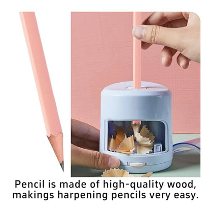 24Pcs HB Graphite Triangular Grip Wood Pencils with Eraser for School, Drawing and Sketching, and Office Use(Pink) - color: Pink