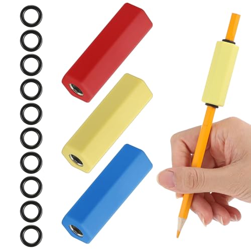 3 Pcs Weighted Pencil for Kids Handwriting 1.59oz, Pencil Weight for Handwriting Aid, Writing Support for Dysgraphia, Autism, Adhd, Autism, Tremors, Fine Motor Skills(Blue, Red, Yellow) - color: Blue, Red, Yellow