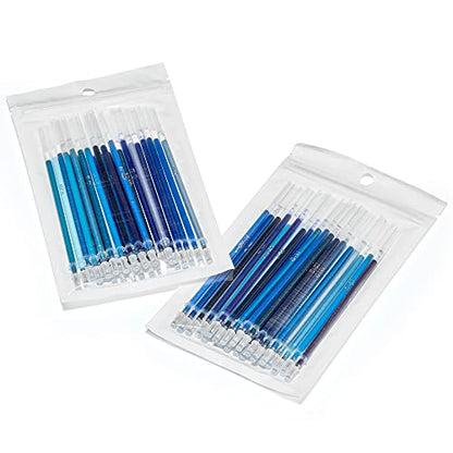 OfficeGoods Gel Pen Refills - 24 Individual Colors - Fits Most Gel Pens - Fast Drying Ink - Perfect for Artists, Adult & Kids Coloring Books, Mandalas, Nature - 2 Pack - Blues - color: Blue