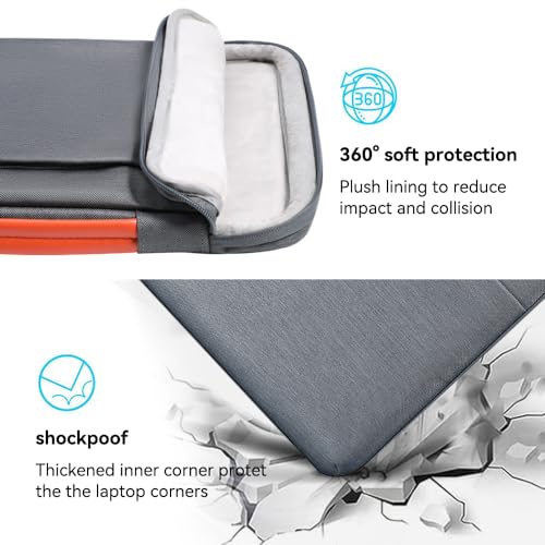 LANDICI 360°Laptop Sleeve Case 14 15 Inch Compatible with MacBook Air 15 M2/M3/M4 2022-2025, MacBook Pro 15, Hp chromebook 14, Waterproof Computer Bag Cover with Handle, Grey - color: Grey, size: 14-15 inch