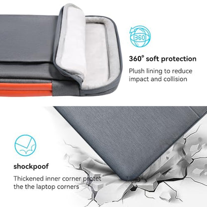 LANDICI 360°Laptop Sleeve Case 15.6 16 Inch Compatible with MacBook Pro 16 M1/M2/M3/M4 2019-2025, 15.6-16” Hp Dell Lenovo Acer Asus, Waterproof Computer Bag Cover with Handle, Grey - color: Grey, size: 15.6-16 inch