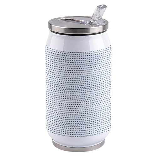 T&H XHome Abstract Art 10oz Stainless Steel Tumbler with Lid & Straw-Double Wall Vacuum Insulated Travel Mug White Modern Boho Dots Texture Water Bottle Coffee Beverage Drinks Cup - size: 10 Ounces