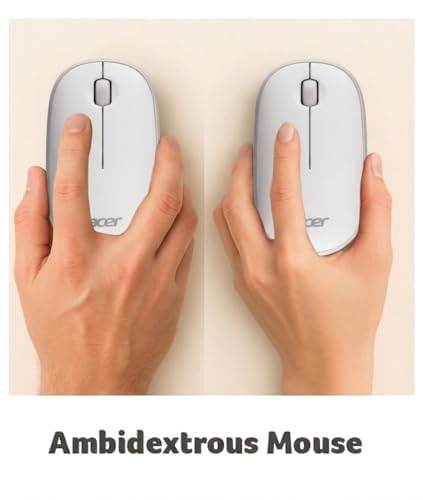 Acer Computer Mouse Wireless, 2.4G Slim USB Wireless Mice with USB-A Receiver, 1600 DPI Optical, Laptop Mouse with Plug and Play for Right/Left Handed Users (for Chromebooks, Windows PC & Mac) White - style: Bubble mouse, white
