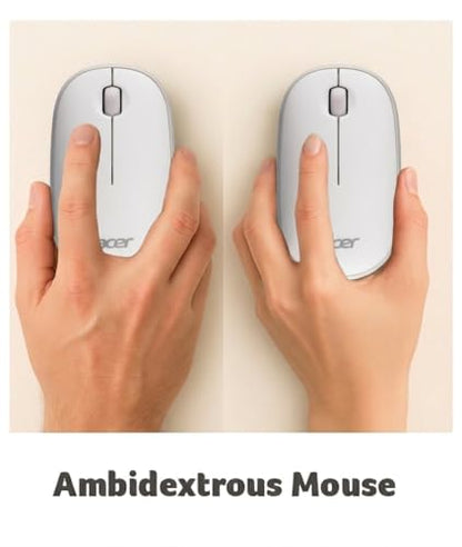 Acer Computer Mouse Wireless, 2.4G Slim USB Wireless Mice with USB-A Receiver, 1600 DPI Optical, Laptop Mouse with Plug and Play for Right/Left Handed Users (for Chromebooks, Windows PC & Mac) White - style: Bubble mouse, white