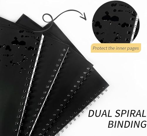 Lined Spiral Notebook A4 Large Journal 8.5" x 11",6 Pack 7mm College Ruled Hardcover Notebooks 160 Pages 100GSM Thick Paper for Note Taking School Office Supplies - style: 6-Lined